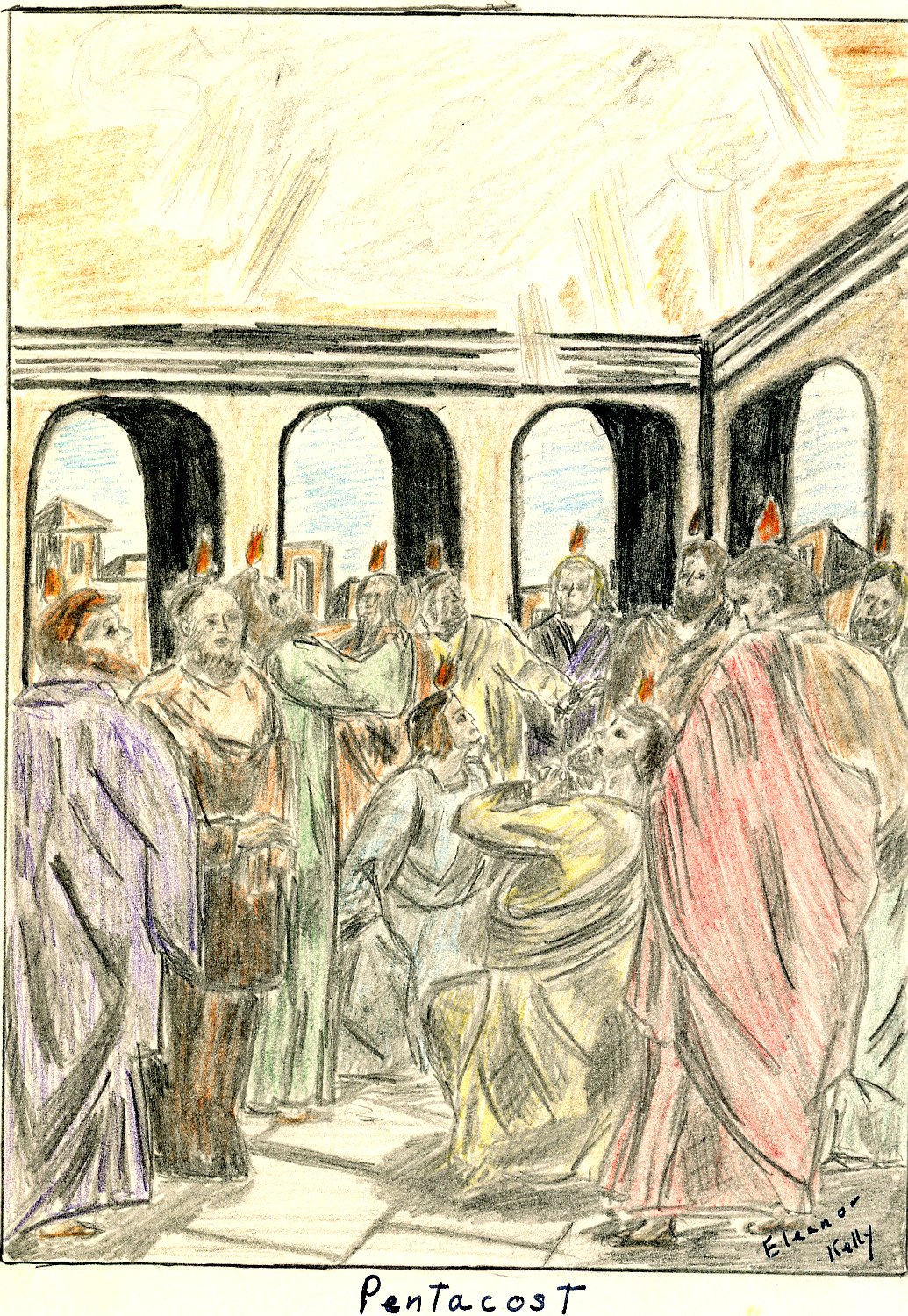 Eleanor Kelly's illustration, "Pentacost"