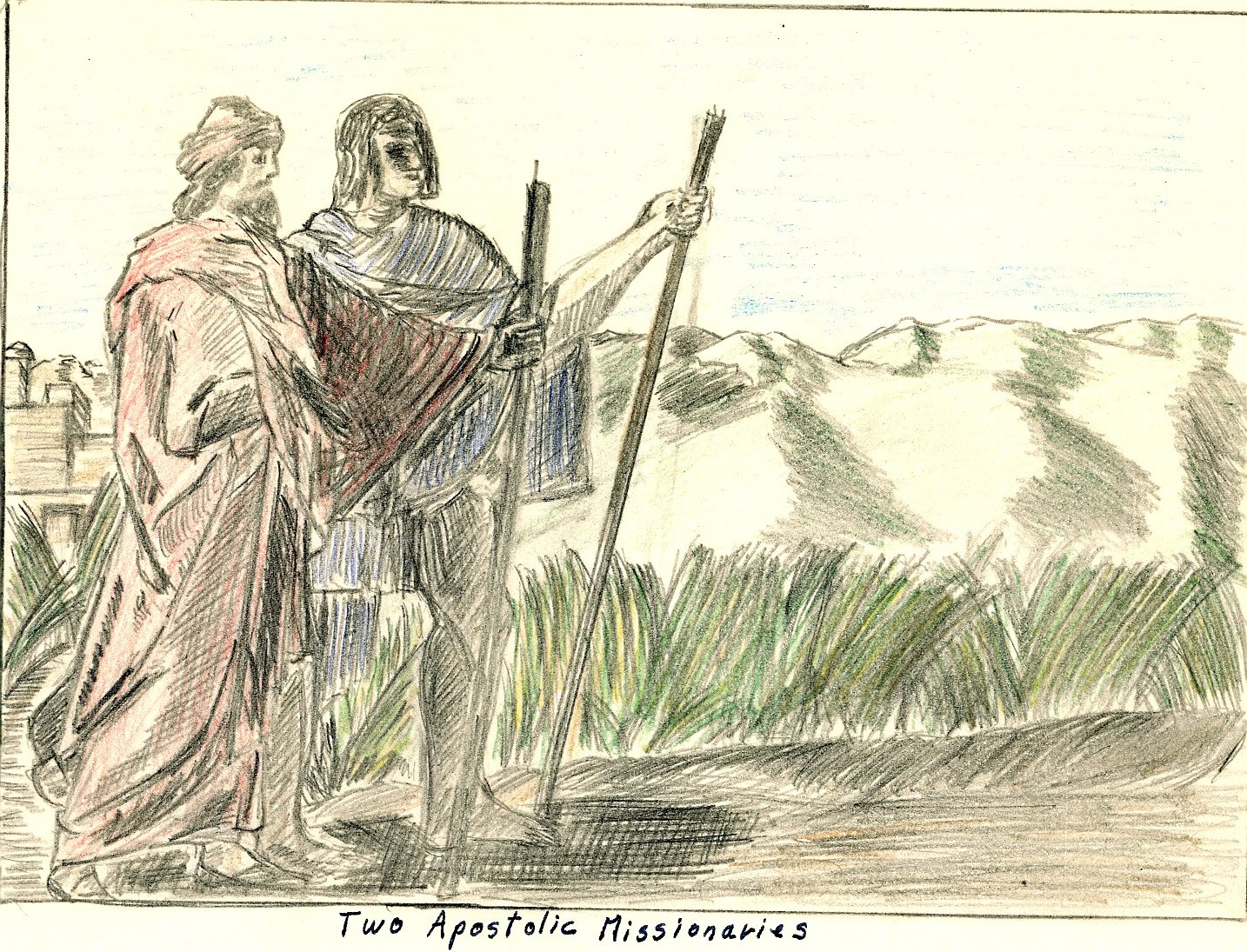 Eleanor Kelly's illustration, "Two Apostolic Missionaries"